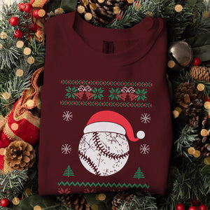 Baseball Santa Hat   Ugly Sweatshirt   Christmas Gift For Baseball Lover 1700037390525.jpg