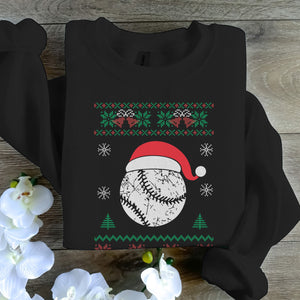 Baseball Santa Hat   Ugly Sweatshirt   Christmas Gift For Baseball Lover 1700037390551.jpg