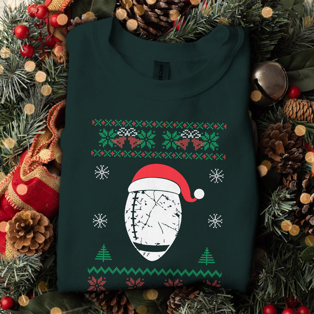 Football Santa Hat   Ugly Sweatshirt   Christmas Gift For Football Lover 1700038197950.jpg