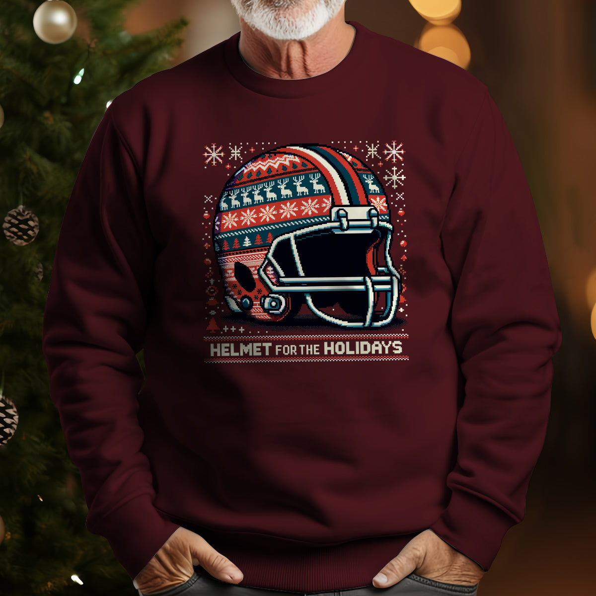 Helmet For The Holidays   Ugly Sweatshirt   Christmas Gift For Football Lovers 1700121171598.jpg