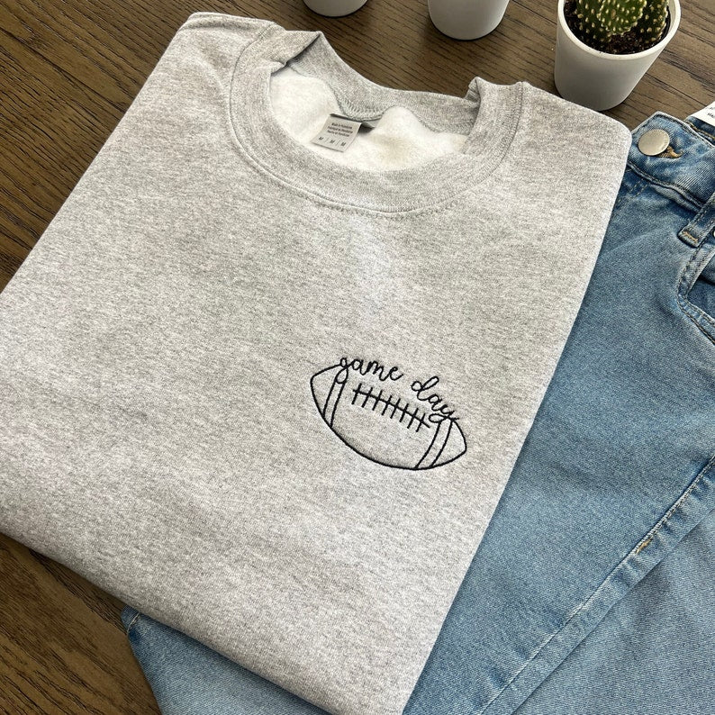 Game Day Sweatshirt Embroidered Sweatshirt Football Shirt Football Season Shirt Sports Shirt College Football Shirt 1700192017883.jpg