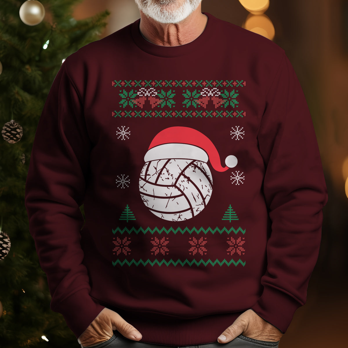 Volleyball Santa Hat   Ugly Sweatshirt   Christmas Gift For Volleyball Lover 1700454429153.jpg