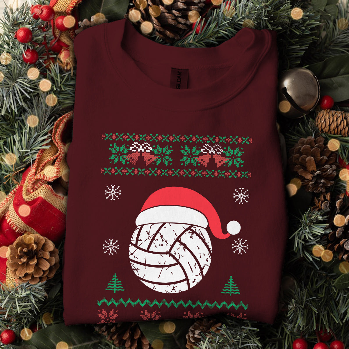 Volleyball Santa Hat   Ugly Sweatshirt   Christmas Gift For Volleyball Lover 1700454429310.jpg