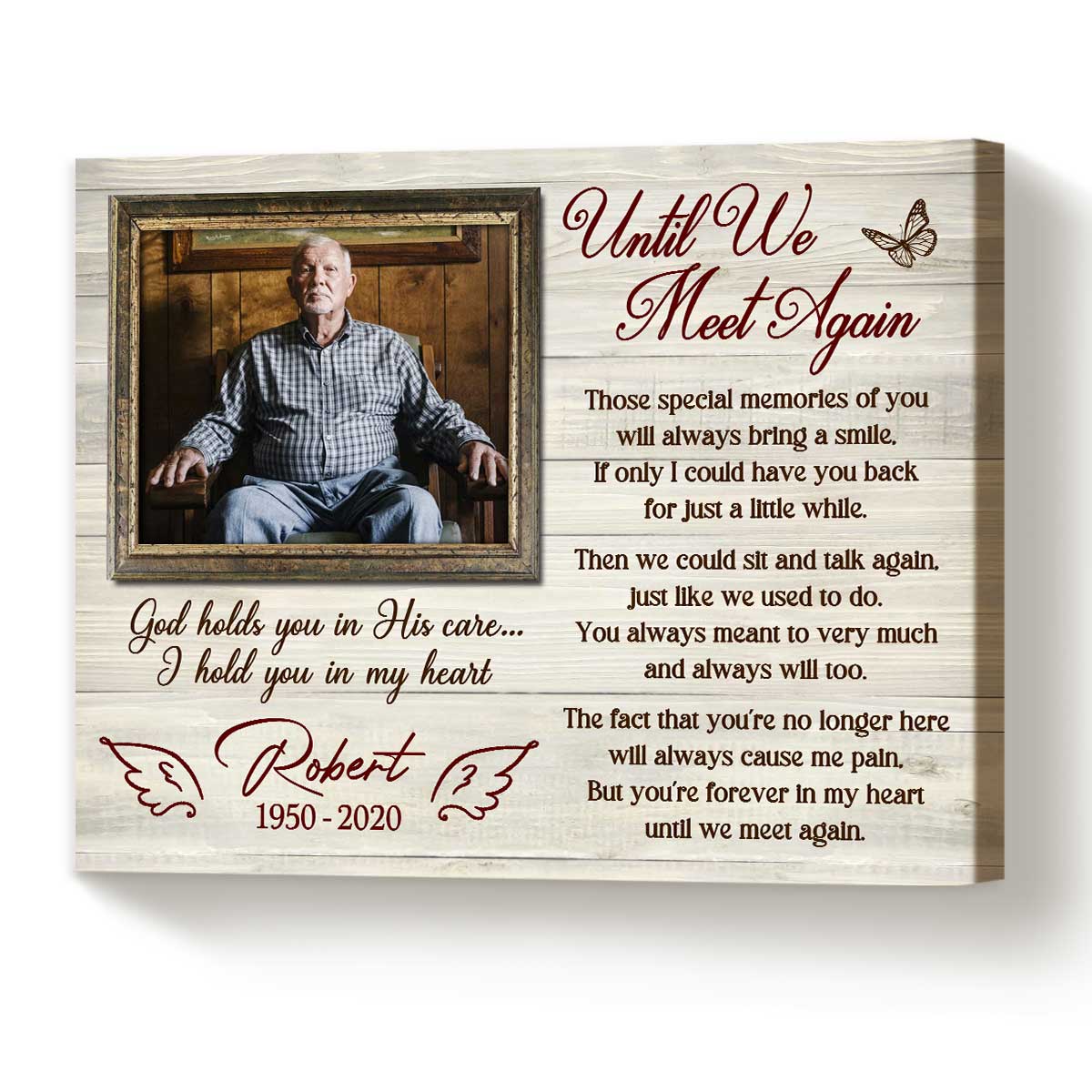 Personalized Memorial Gifts For Loss, Canvas of Passed Loved Ones, Memorial Picture Gift