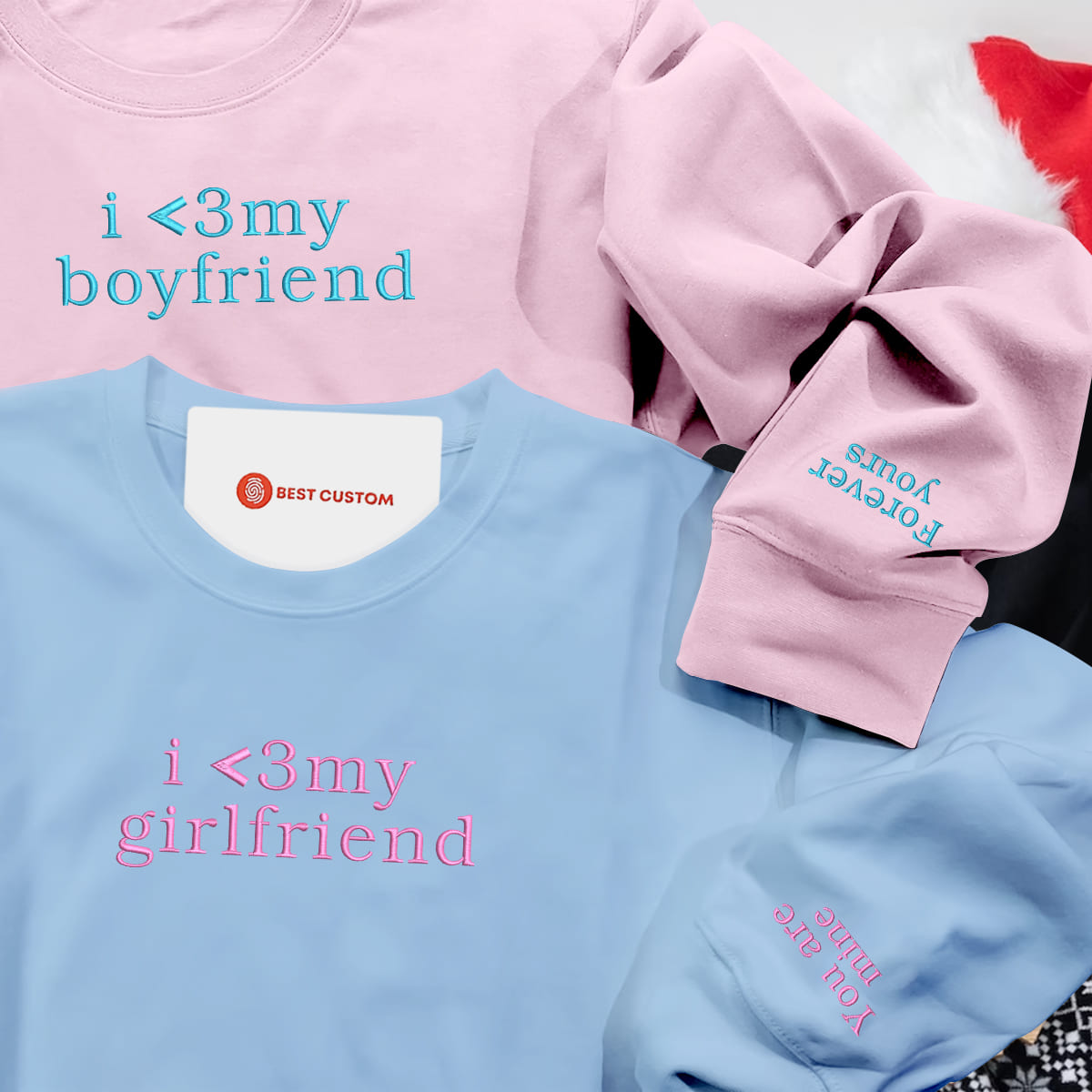 I Love My Boyfriend Forever Yours   Embroidered Apparel   Gift For Couple 1703817478633.jpg