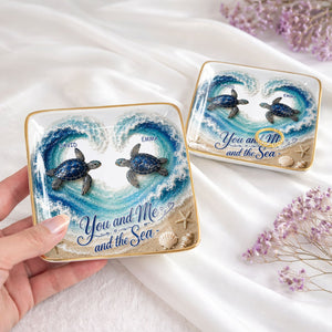 You And Me And The Sea, Jewelry Ceramic Dish, Gift For Couples and Beach Lovers 170c3229-e85d-40e4-9ded-a13275e25128-4.jpg