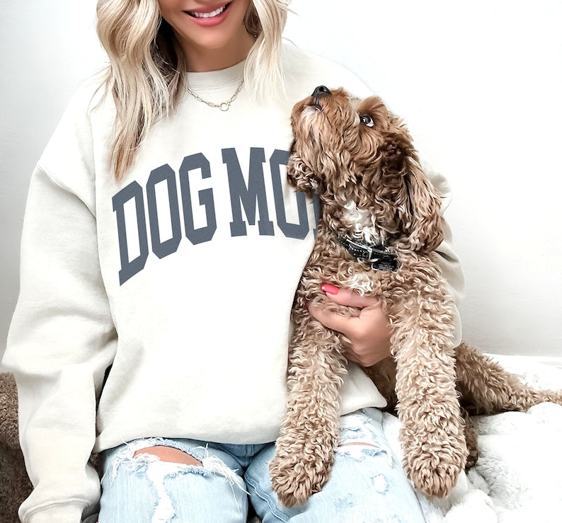 Dog Mom Sweatshirt Faded Vintage Aesthetic Style Dog Lover Sweatshirt 1711597290146.jpg