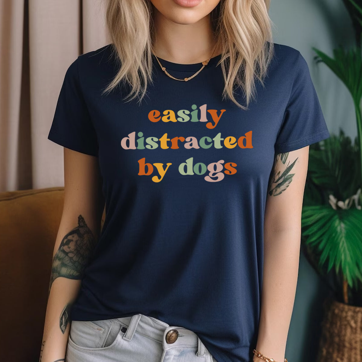 Easily Distracted By Dogs Funny Dog Shirt 1711600954567.jpg