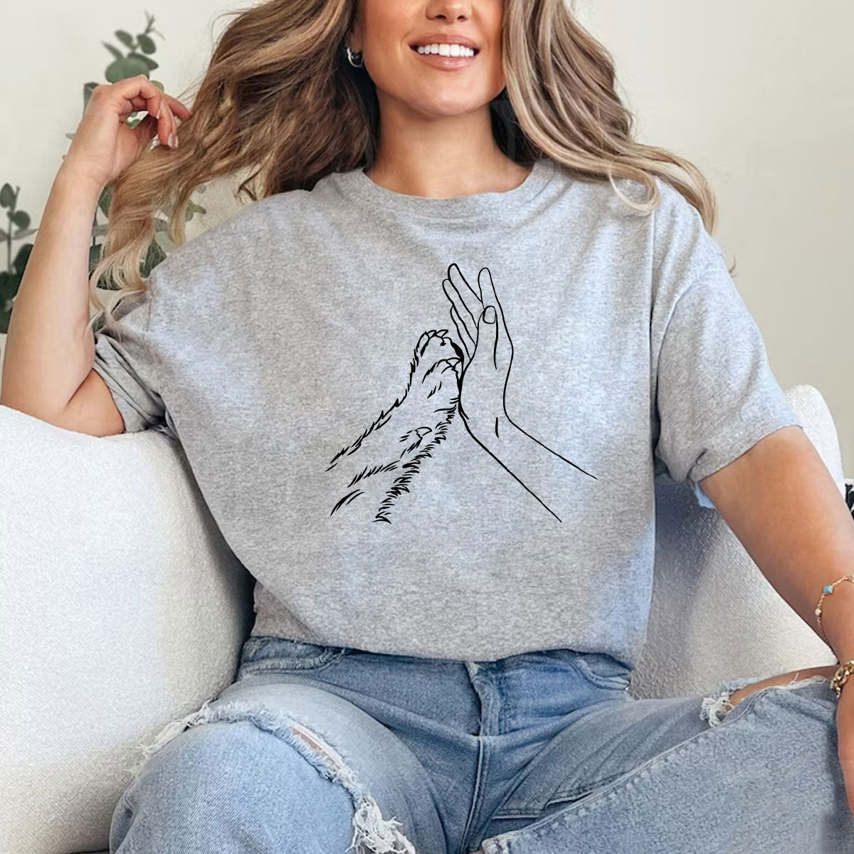 Human Hand And Paw Shirt Dog Paw Animal Lover Shirt Gift For Dog Lover 1711676761783.jpg