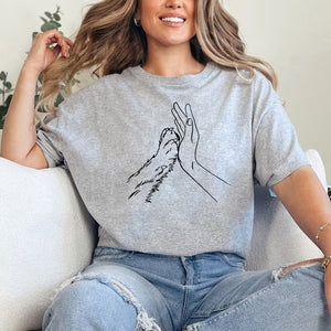 Human Hand And Paw Shirt Dog Paw Animal Lover Shirt Gift For Dog Lover 1711676761783.jpg