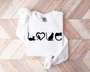 Cat Sweatshirt Cat Love Shirt Black Cat Mom Shirt Gift For Cat Lover 1711763581462.jpg