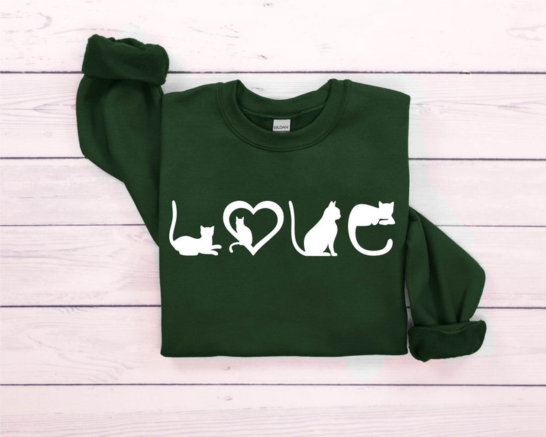 Cat Sweatshirt Cat Love Shirt Black Cat Mom Shirt Gift For Cat Lover 1711763619055.jpg