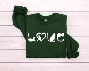 Cat Sweatshirt Cat Love Shirt Black Cat Mom Shirt Gift For Cat Lover 1711763619055.jpg