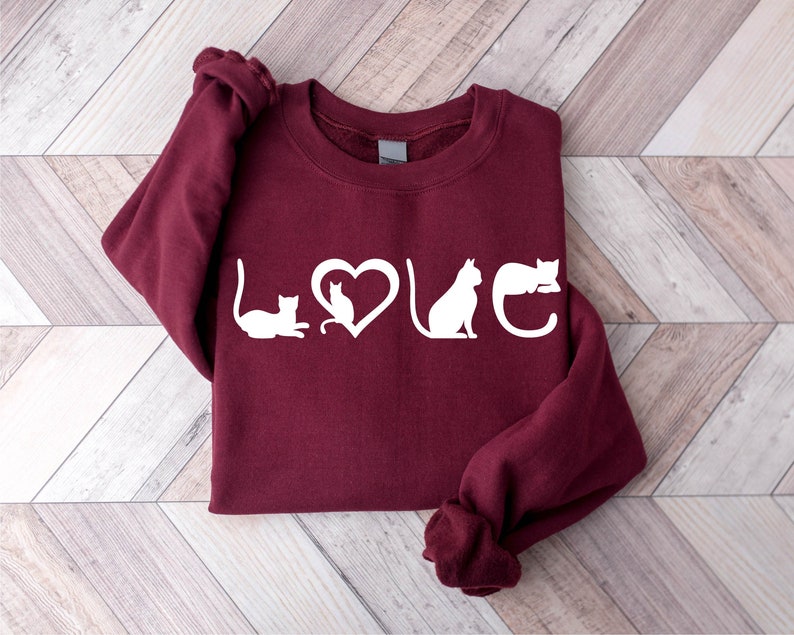 Cat Sweatshirt Cat Love Shirt Black Cat Mom Shirt Gift For Cat Lover 1711763629834.jpg