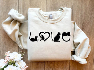 Cat Sweatshirt Cat Love Shirt Black Cat Mom Shirt Gift For Cat Lover 1711763640355.jpg