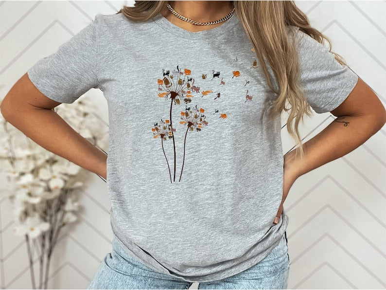 Cats Flower Fly Dandelion Shirt Cute Cat Lover Apparel 1712026415498.jpg