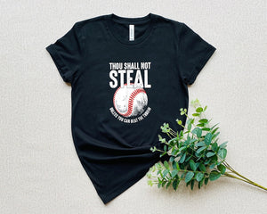 thou shall not steal baseball shirt baseball dad shirt baseball mom coach shirt coaches gift baseball gifts baseball catcher shirt 1713152469610.jpg