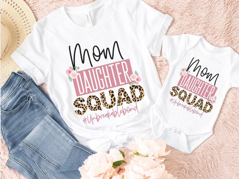 mother daughter matching outfits mother daughter squad unbreakable bond mommy and me matching shirt 1713946268751.jpg