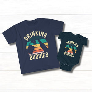 drinking buddies shirt dad and baby matching shirts father and infant tshirts cute fathers day gift 1714357628081.jpg