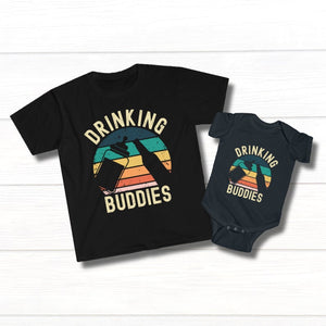 drinking buddies shirt dad and baby matching shirts father and infant tshirts cute fathers day gift 1714357628100.jpg