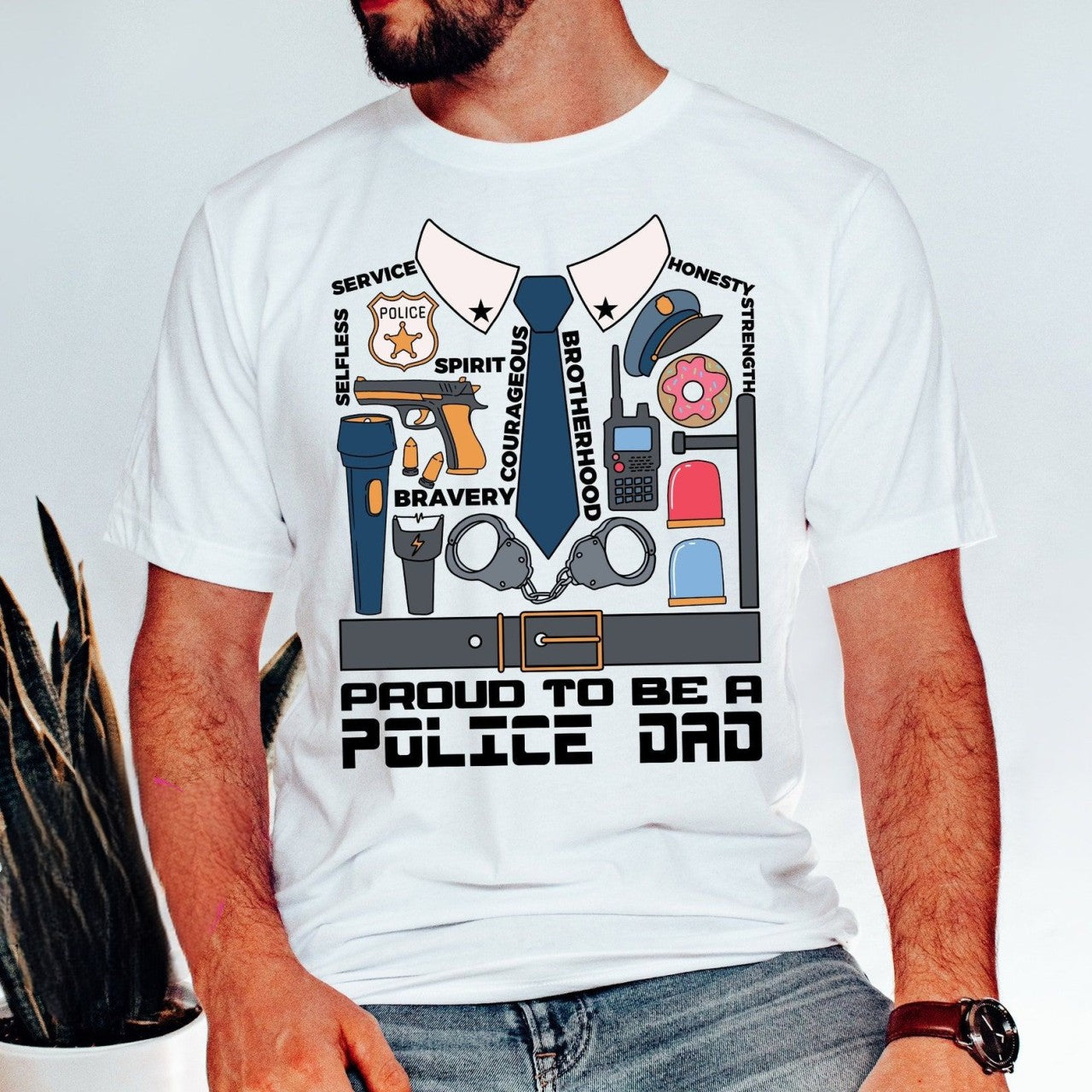 Proud To Be A Police Dad Shirt Daddy Is My Hero Gift For Father Fathers Day 1715139490891.png