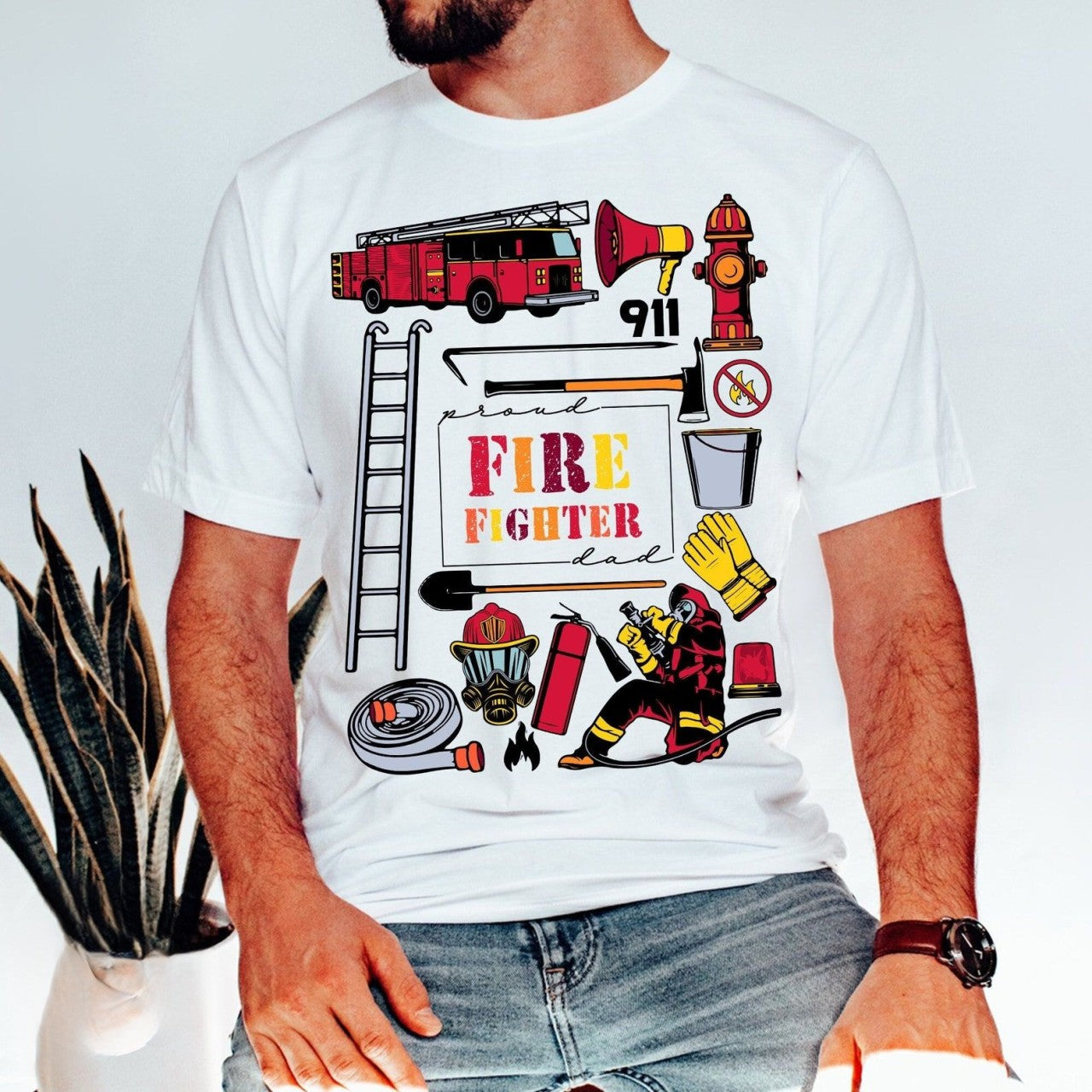 Proud To Be A Firefighter Dad Shirt Retro Firefighter Funny Dad Shirt Gift For Father Fathers Day 1715139757329.png