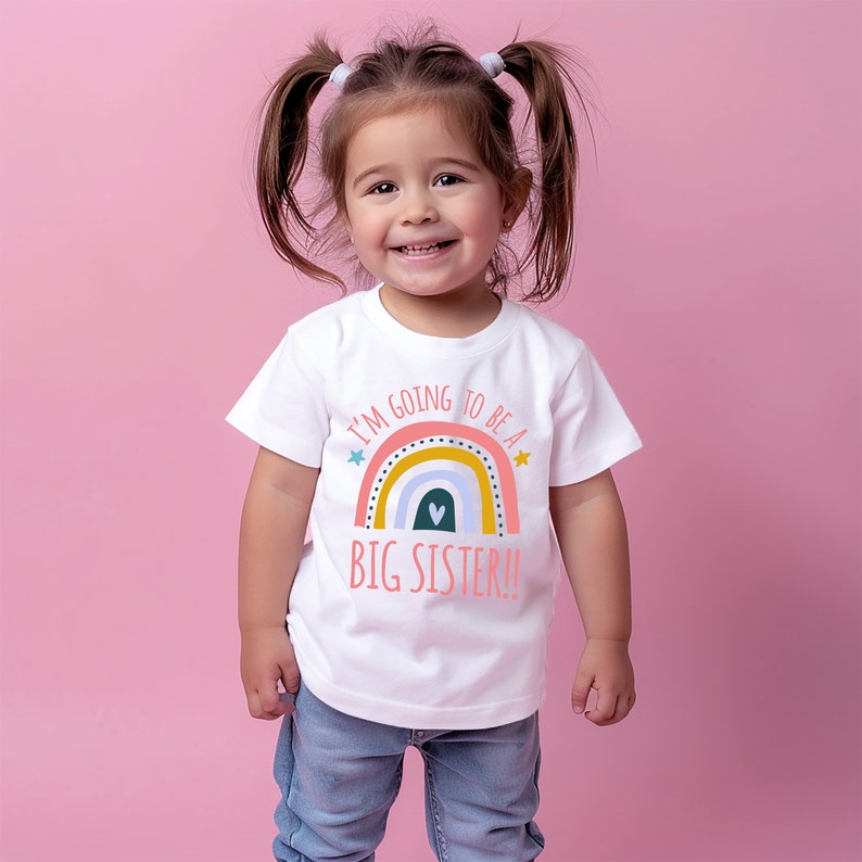 im going to be a big sister t shirt for baby toddler or youth   rainbow big sister baby announcement idea 1715570873801.jpg