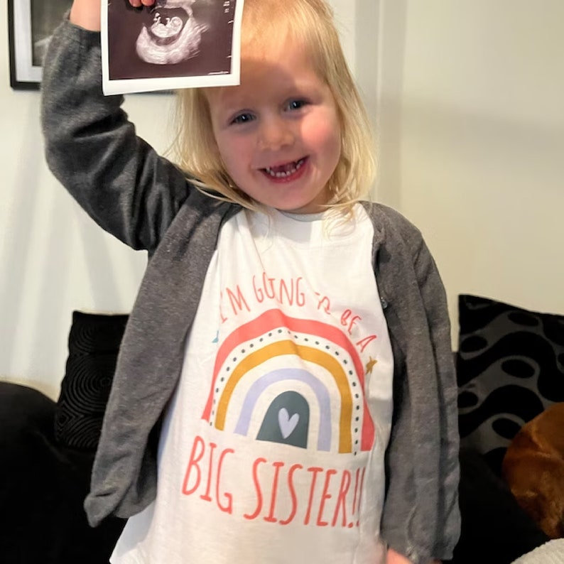 im going to be a big sister t shirt for baby toddler or youth   rainbow big sister baby announcement idea 1715570873929.jpg