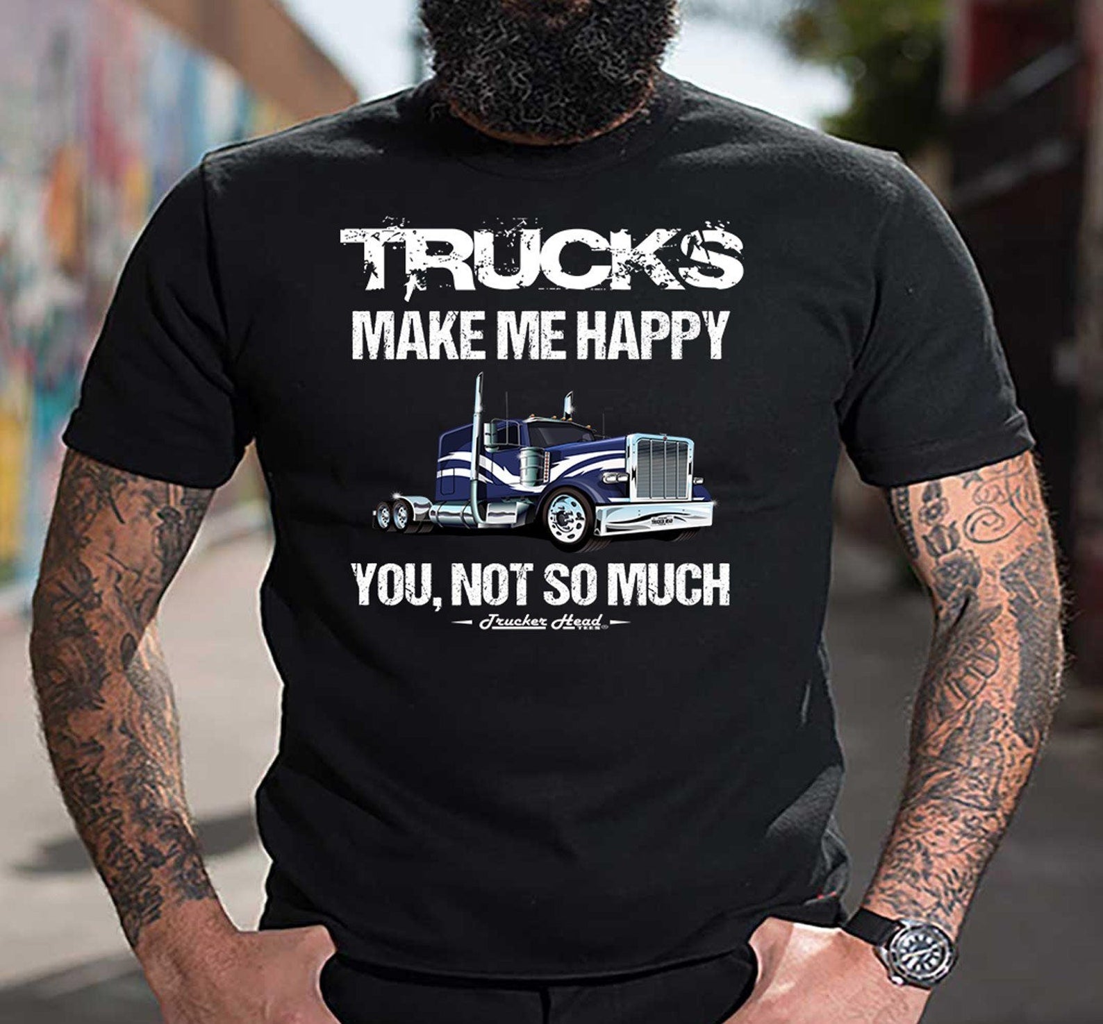 Trucks Make Me Happy Gift For Trucker Truck Driver Trucking Trucker Shirt Fathers Day Funny Trucker Tshirt 1715743785146.jpg