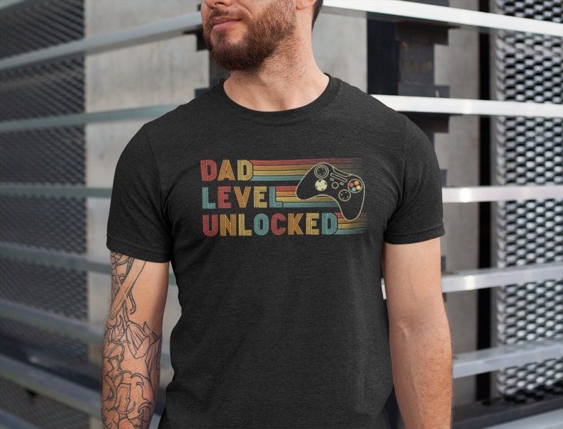 Dad Level Unlocked Shirt Funny New Dad T Shirt Dad Gaming Shirt First Time Dad Fathers Day Gift Idea New Super Dad Announcement Shirt 1715843374298.jpg