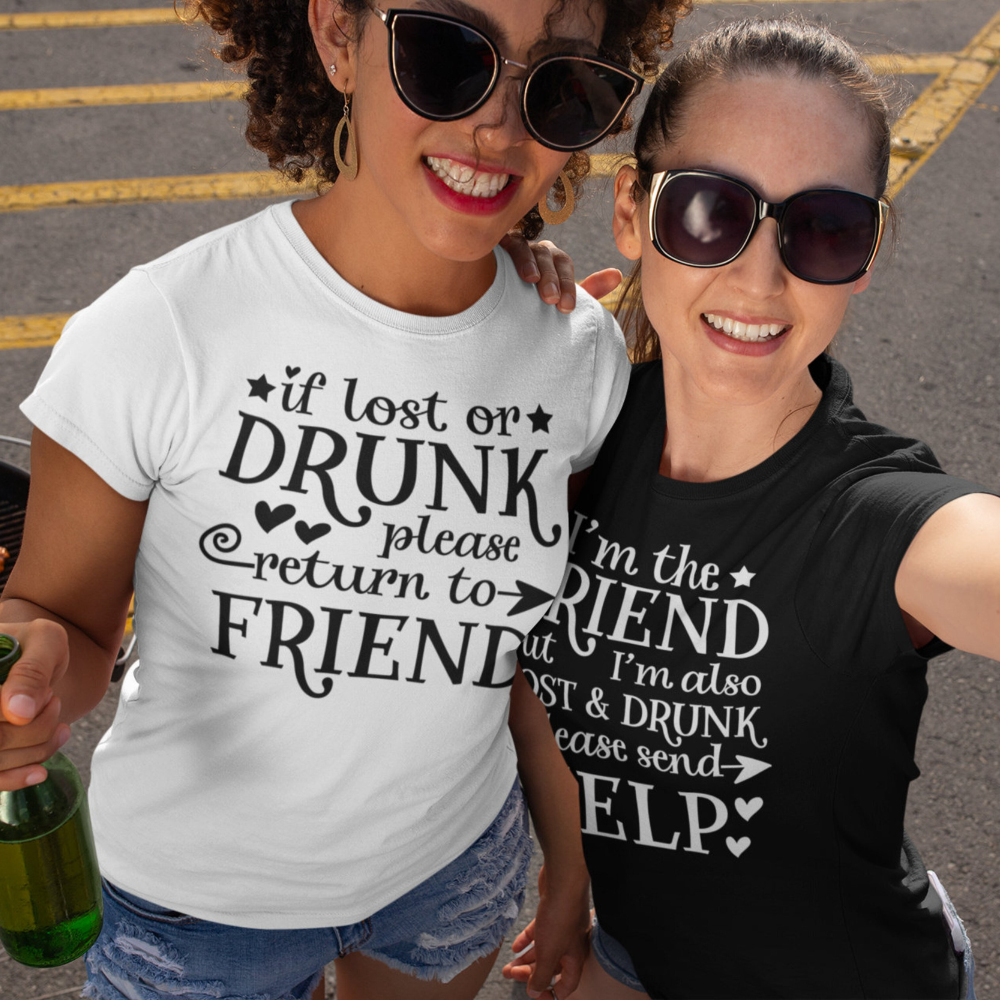if lost or drunk please return to friend cute friends shirt gift for friends 1716348875545.png
