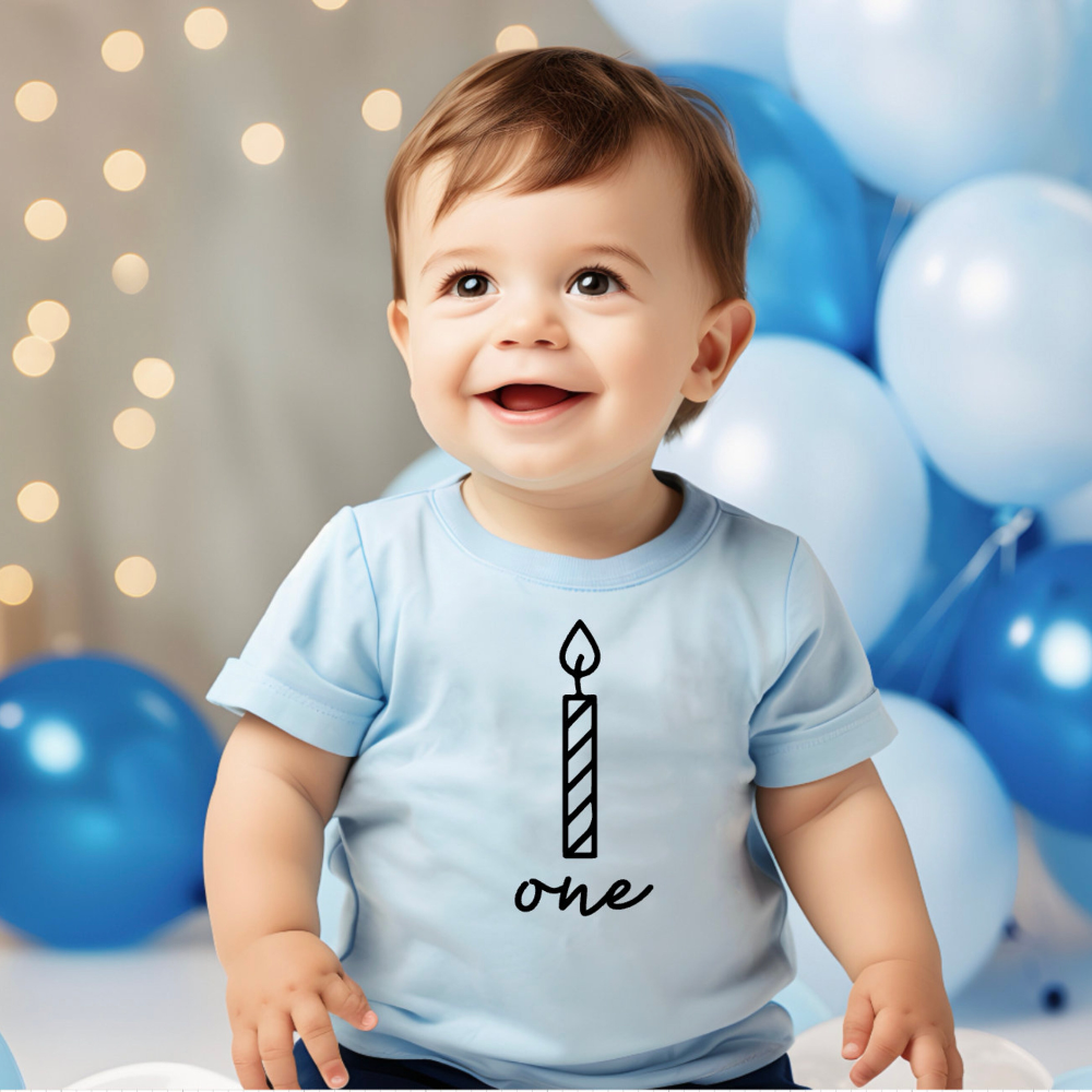 One Candle 1st Birthday 1st Birthday Shirt Gift For Baby Mom Dad 1716364553039.png