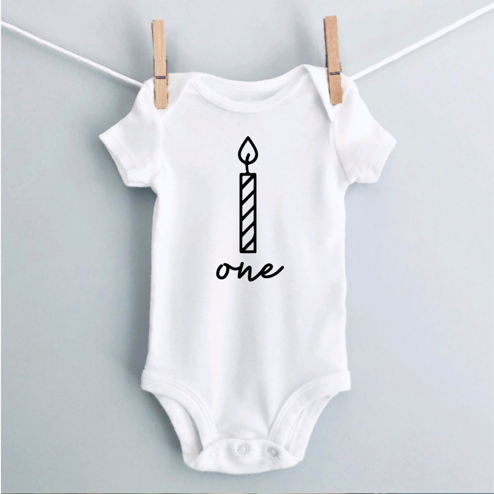 One Candle 1st Birthday 1st Birthday Shirt Gift For Baby Mom Dad 1716364553062.png