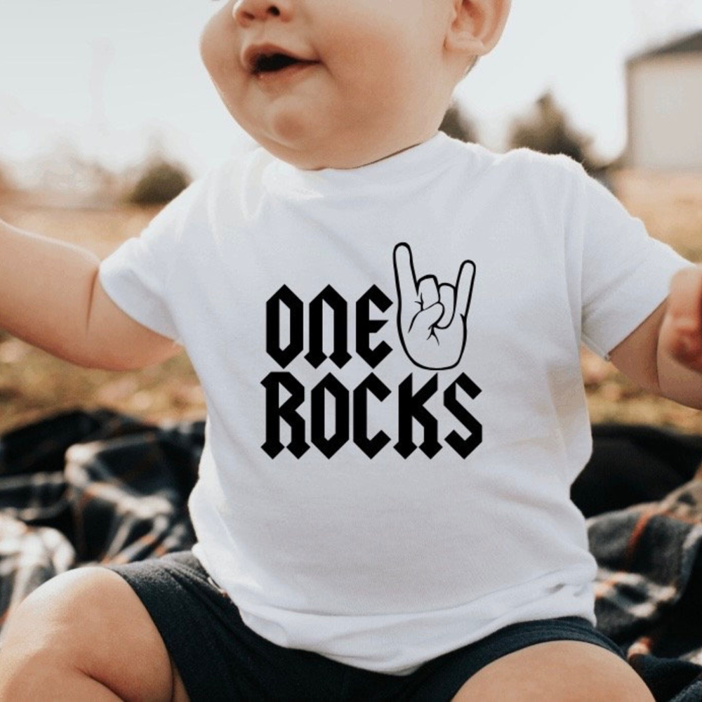 One Rocks Rock N Roll Birthday 1st Birthday Shirt Gift For Baby Mom Dad 1716365764527.png