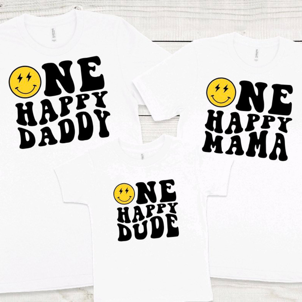 One Happy Dude 1st Birthday Shirt Gift For Baby Mom Dad 1716367415417.png