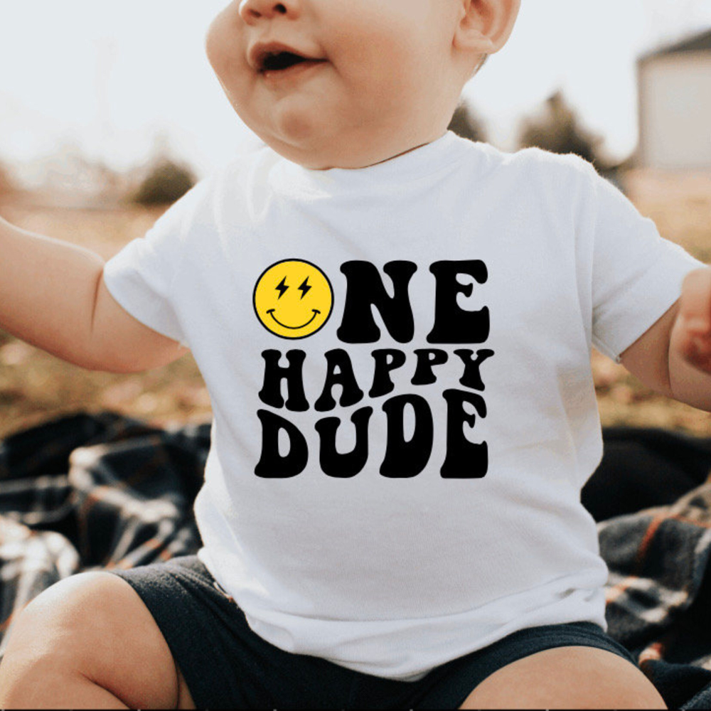 One Happy Dude 1st Birthday Shirt Gift For Baby Mom Dad 1716367415553.png