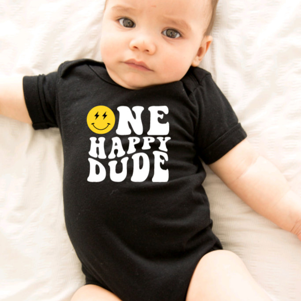 One Happy Dude 1st Birthday Shirt Gift For Baby Mom Dad 1716367415558.png