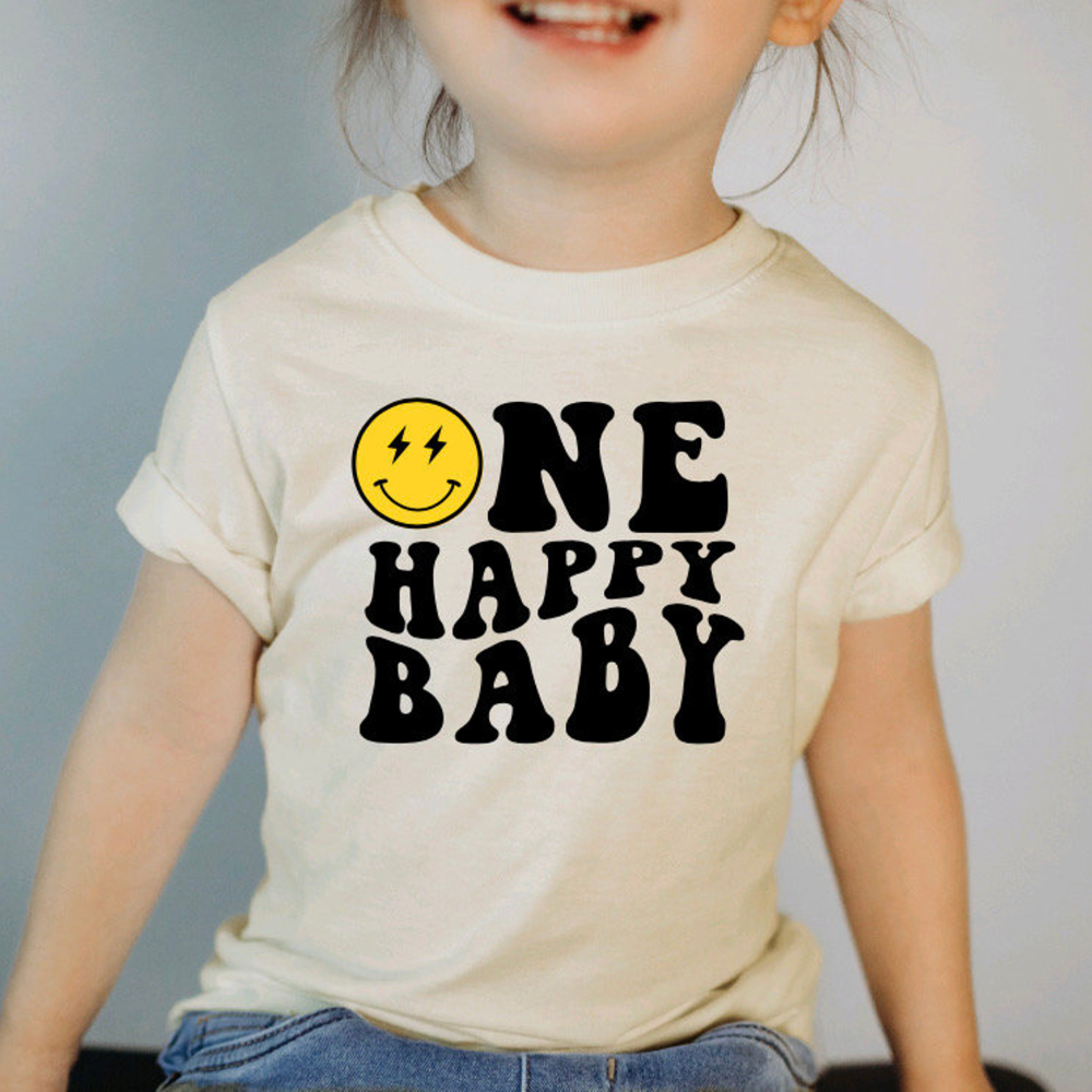 One Happy Baby 1st Birthday Shirt Gift For Baby Mom Dad 1716370878641.png