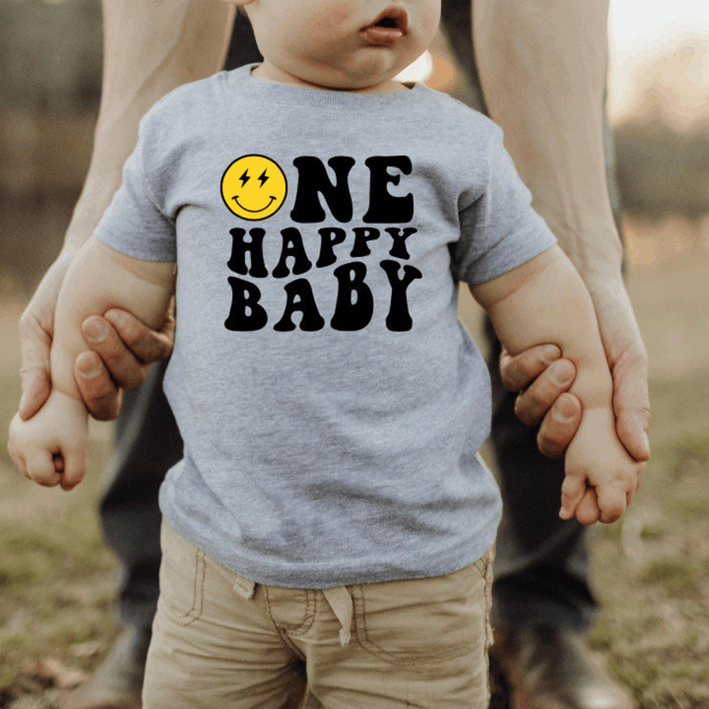 One Happy Baby 1st Birthday Shirt Gift For Baby Mom Dad 1716370879293.png
