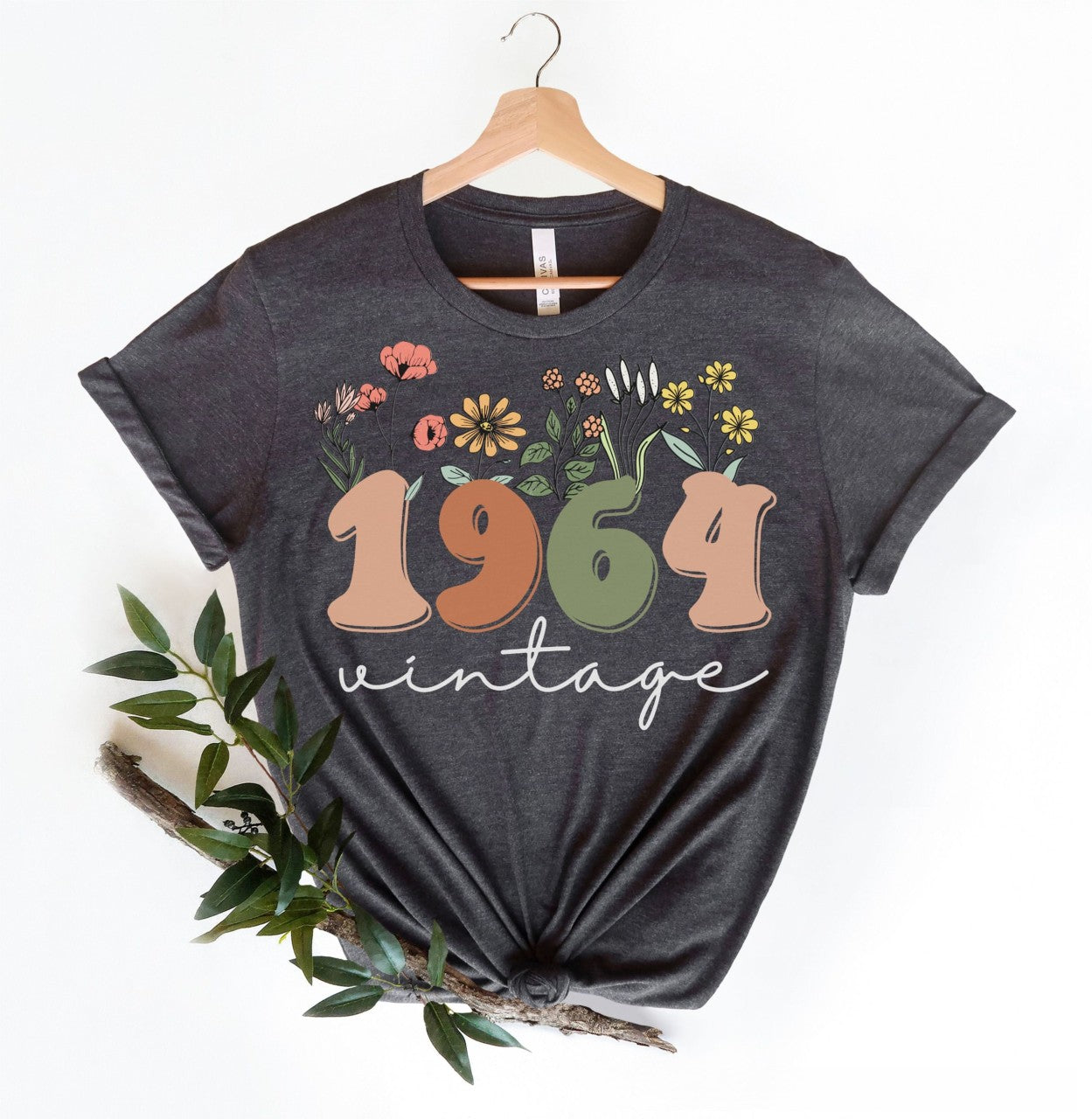 Vintage 1964 Flower 60th Birthday Shirt Gift For Family Friends 1716450458790.png