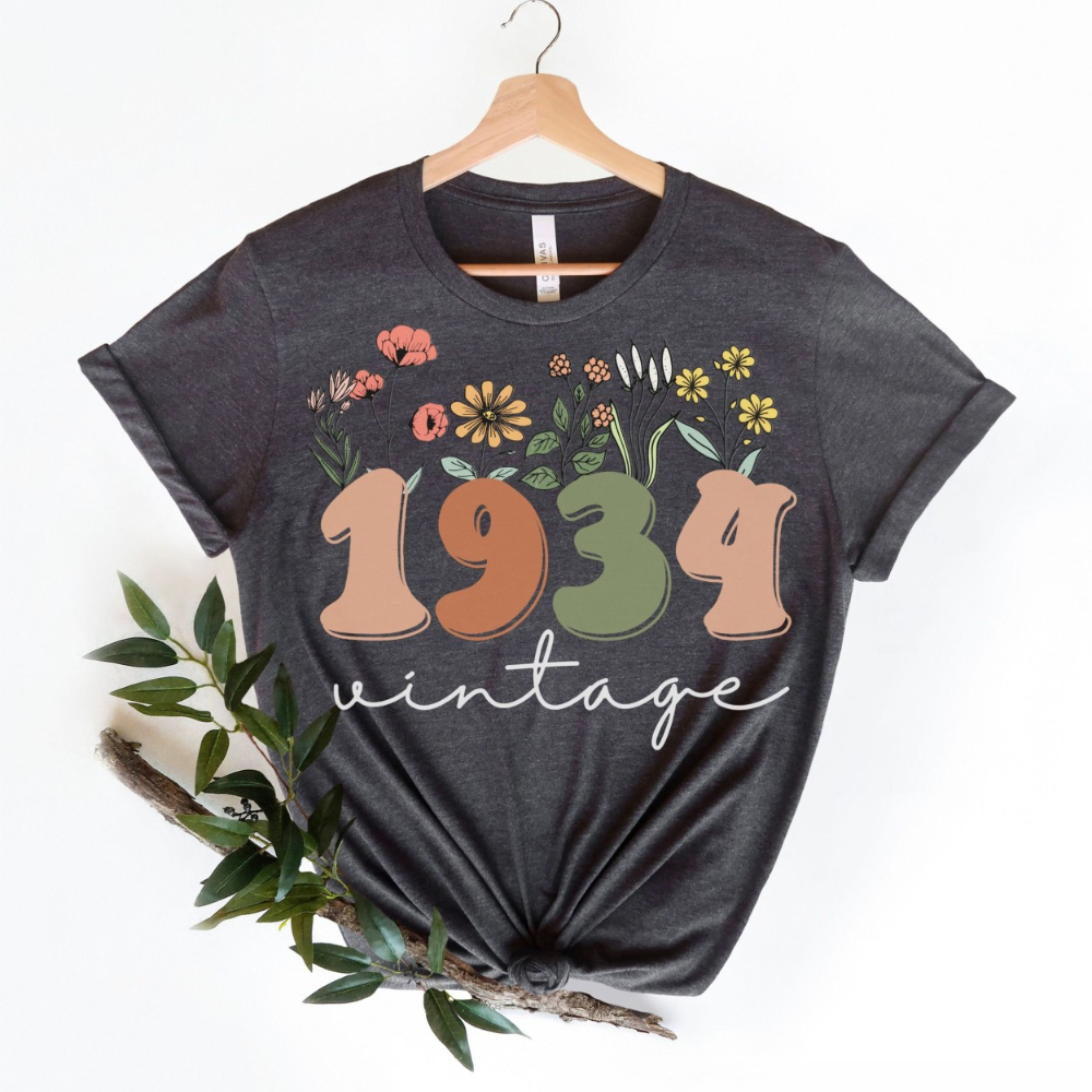 1934 Vintage Flower 90th Birthday Shirt Gift For Family Friends 1716602778614.png