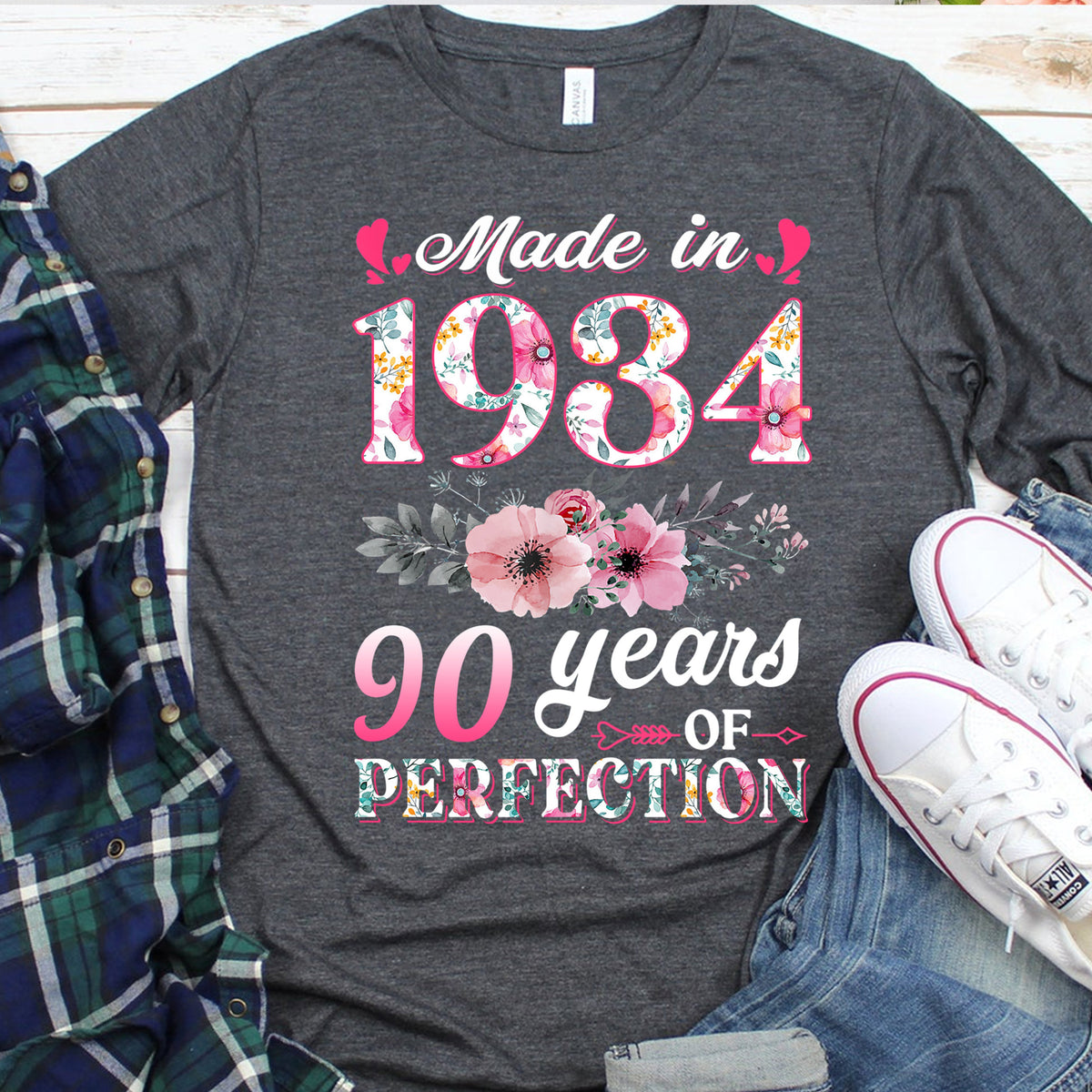Made In 1934 90 Years Of Perfection 90th Birthday Shirt Gift For Family Friends 1716604411851.jpg