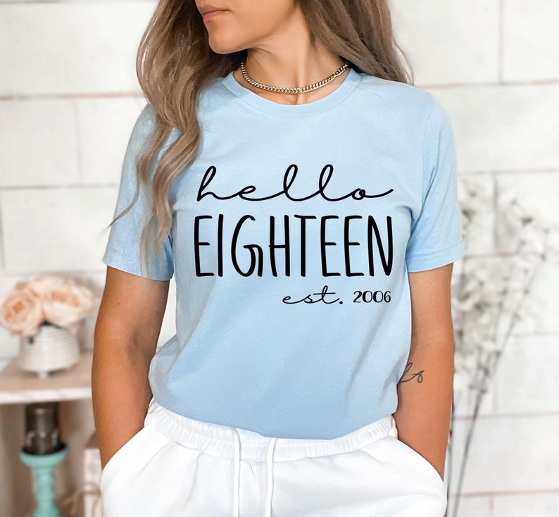 Hello Eighteen Est 2006 Shirt Birthday Party Shirt Funny 18th Birthday T Shirt Cool 18th Birthday Present Gift For 18th Birthday 1716776734436.jpg