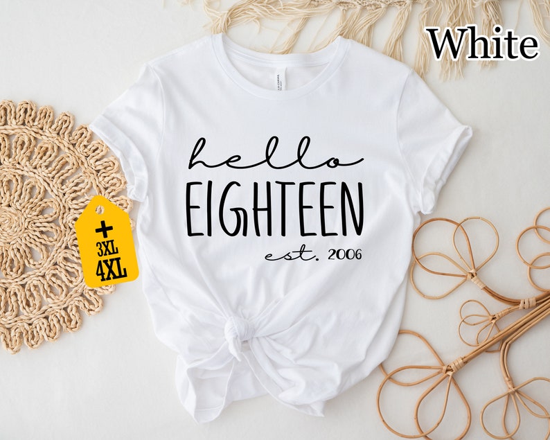 Hello Eighteen Est 2006 Shirt Birthday Party Shirt Funny 18th Birthday T Shirt Cool 18th Birthday Present Gift For 18th Birthday 1716776734484.jpg