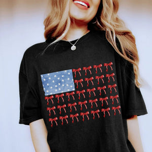 Coquette 4th Of July Shirt Bow American Flag T Shirt Usa Shirt Retro 4th Of July Tee Trendy Summer 4th Of July Shirt Coquette Bow Tee 1716781148111.jpg