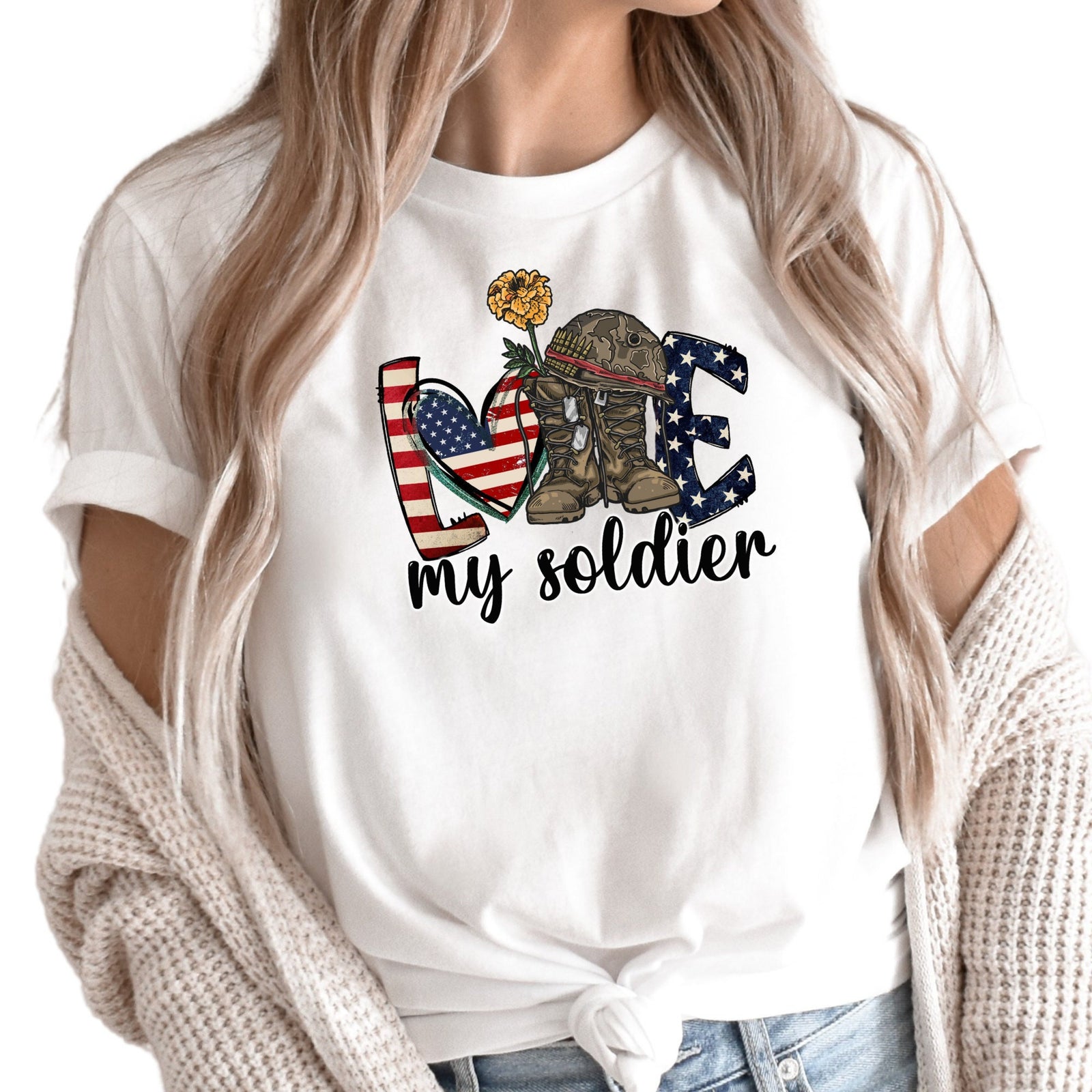 Love My Soldier Shirt Army Girlfriend Shirt Gift For Girlfriend 1716864619637.jpg