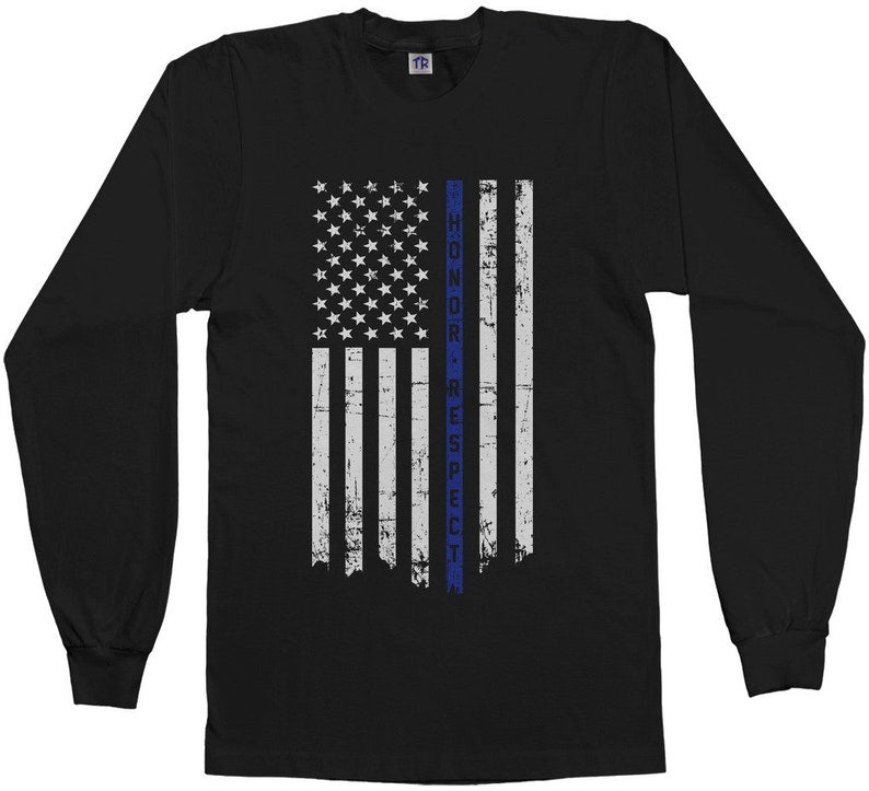 Honor  Respect Thin Blue Line Flag Mens Shirt Fathers Day Gift 1717036911099.jpg
