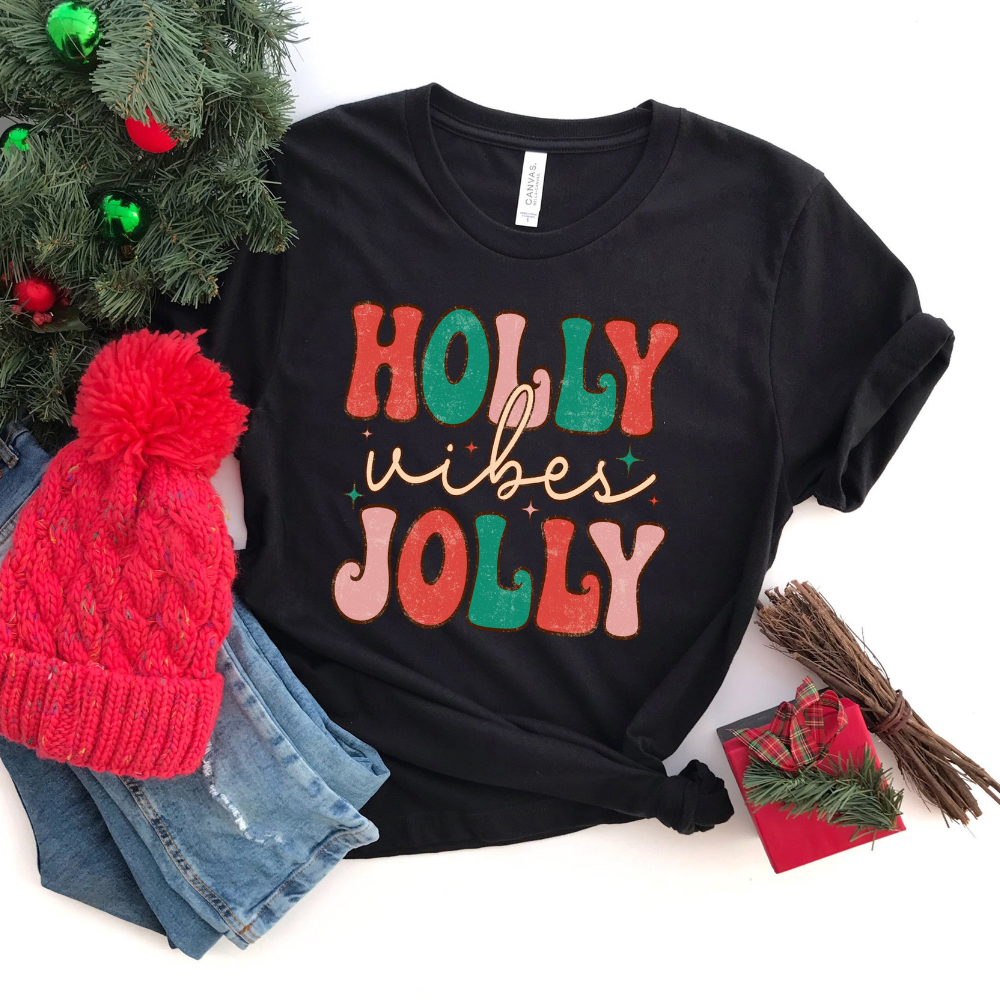 Holly Jolly Vibes Christmas Christmas Holiday Oufits Make Memory Family Christmas Gift 1717383215755.png