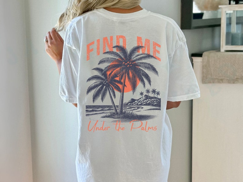Beach Summer Tropical T Shirt Comfort Colors Back Design Beachwear Island Distressed Vintage Style Graphic Top Travel Vacation Sunset Shirt 1718162055061.jpg