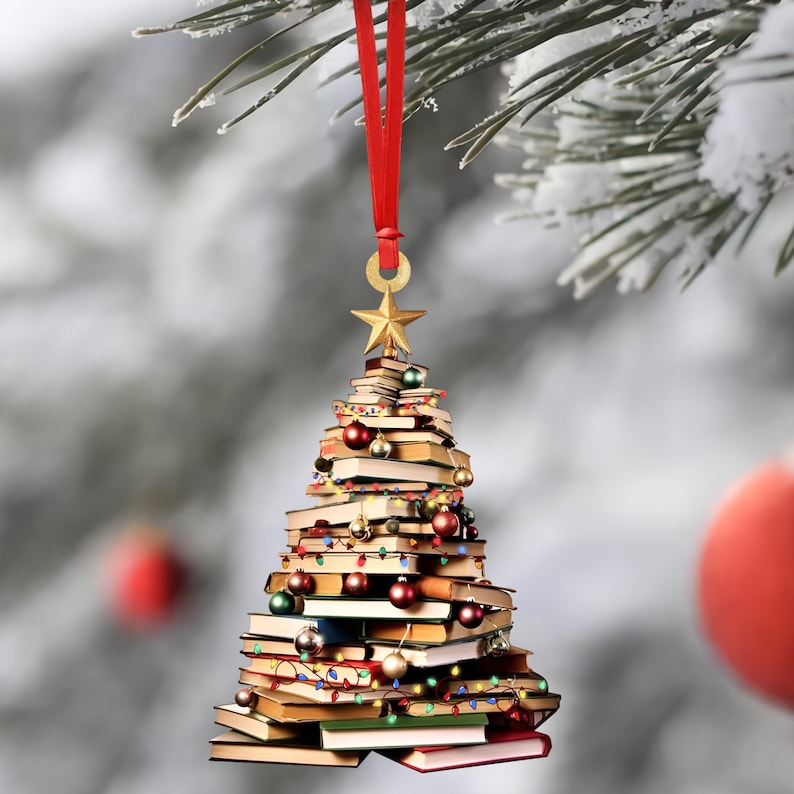Book Christmas Tree 2025 Personalized Acrylic Ornament Merry Book Christmas Gift For Book Lovers Christmas Ornament Back To School 1722326283932.jpg